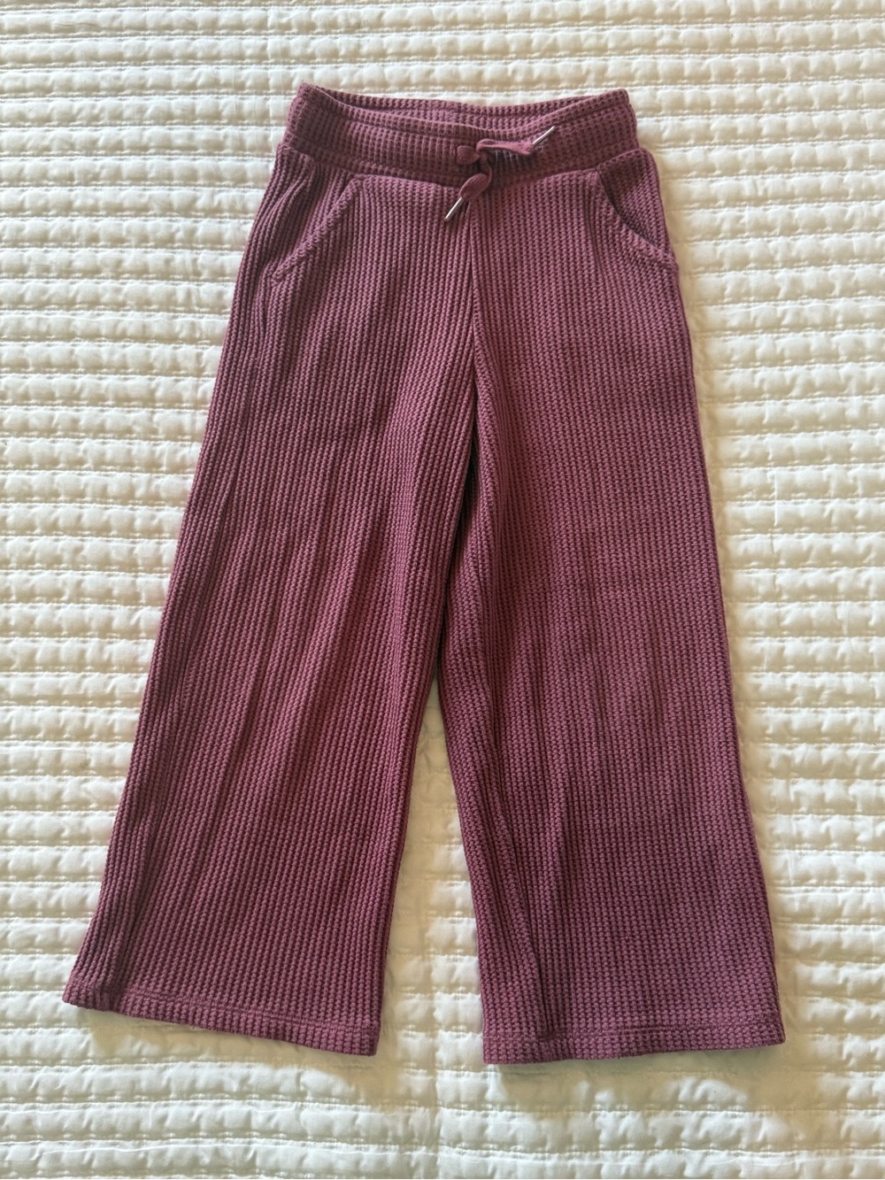 Gap Kids Ribbed Wide-Leg Pants - Mauve 6/7